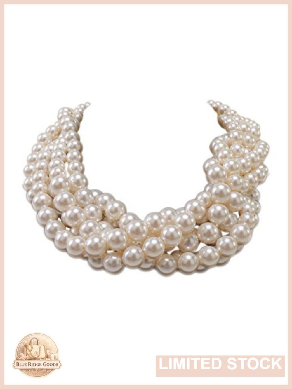 Simulated Pearl Cluster Bib Choker Necklace Lobster Clasp Formal
